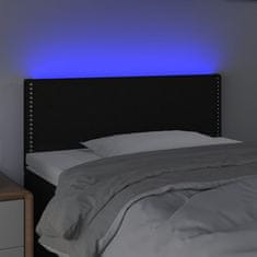 Vidaxl Čelo postele s LED černé 100x5x78/88 cm textil