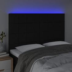 Greatstore Čelo postele s LED černé 144x5x118/128 cm textil