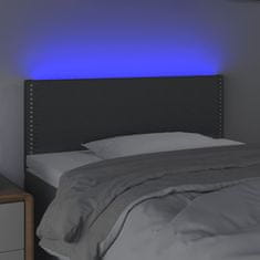 Greatstore Čelo postele s LED tmavě šedé 90x5x78/88 cm textil