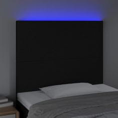 Greatstore Čelo postele s LED černé 100x5x118/128 cm textil