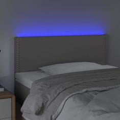 Vidaxl Čelo postele s LED šedé 80 x 5 x 78/88 cm umělá kůže