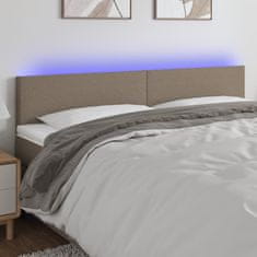 Greatstore Čelo postele s LED taupe 200x5x78/88 cm textil