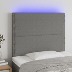 Greatstore Čelo postele s LED tmavě šedé 80x5x118/128 cm textil