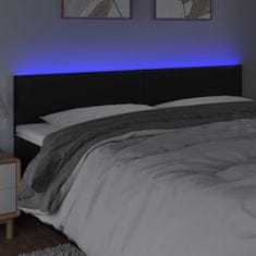 Greatstore Čelo postele s LED černé 180x5x78/88 cm umělá kůže