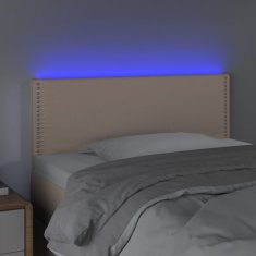 Greatstore Čelo postele s LED cappuccino 80 x 5 x 78/88 cm umělá kůže