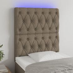 Greatstore Čelo postele s LED taupe 80x7x118/128 cm textil