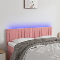 Vidaxl Čelo postele s LED růžové 144x5x78/88 cm samet