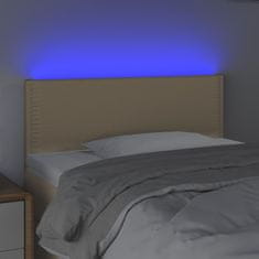 Vidaxl Čelo postele s LED krémové 100x5x78/88 cm textil