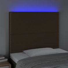 Greatstore Čelo postele s LED tmavě hnědé 90x5x118/128 cm textil