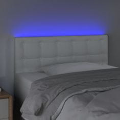 Greatstore Čelo postele s LED bílé 90x5x78/88 cm umělá kůže