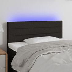 Vidaxl Čelo postele s LED černé 90x5x78/88 cm textil