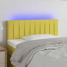Vidaxl Čelo postele s LED zelené 90x5x78/88 cm textil