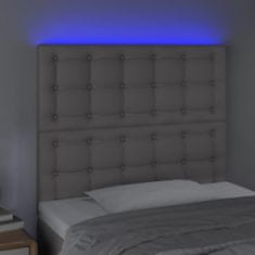 Greatstore Čelo postele s LED šedé 80x5x118/128 cm umělá kůže