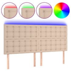 Greatstore Čelo postele s LED cappuccino 200x5x118/128 cm umělá kůže