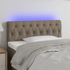 Greatstore Čelo postele s LED taupe 100 x 7 x 78/88 cm textil