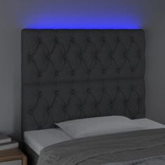 Greatstore Čelo postele s LED tmavě šedé 100x7x118/128 cm textil