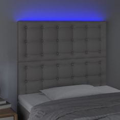 Greatstore Čelo postele s LED šedé 100x5x118/128 cm umělá kůže