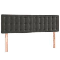 Greatstore Čelo postele s LED tmavě šedé 144x5x78/88 cm samet