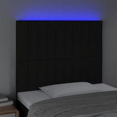 Greatstore Čelo postele s LED černé 100x5x118/128 cm textil