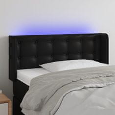 Greatstore Čelo postele s LED černé 93 x 16 x 78/88 cm umělá kůže