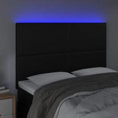 Greatstore Čelo postele s LED černé 144x5x118/128 cm umělá kůže