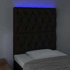 Greatstore Čelo postele s LED černé 80x7x118/128 cm textil