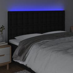 Greatstore Čelo postele s LED černé 200x5x118/128 cm textil