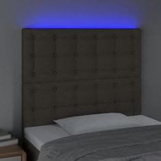 Greatstore Čelo postele s LED taupe 80x5x118/128 cm textil