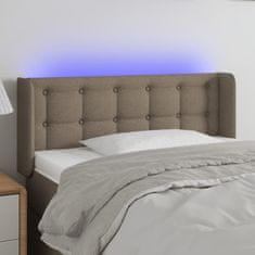 Greatstore Čelo postele s LED taupe 93 x 16 x 78/88 cm textil