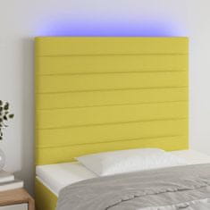 Vidaxl Čelo postele s LED zelené 80x5x118/128 cm textil