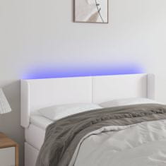 Greatstore Čelo postele s LED bílé 147 x 16 x 78/88 cm umělá kůže