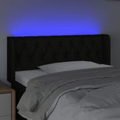 Greatstore Čelo postele s LED černé 103 x 16 x 78/88 cm textil