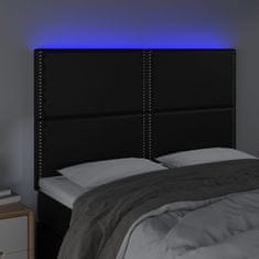 Greatstore Čelo postele s LED černé 144x5x118/128 cm umělá kůže