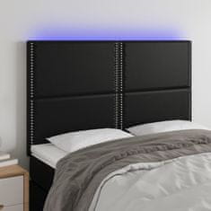 Vidaxl Čelo postele s LED černé 144x5x118/128 cm umělá kůže