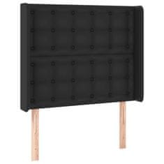 Greatstore Čelo postele s LED černé 83 x 16 x 118/128 cm umělá kůže