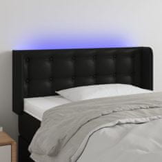 Vidaxl Čelo postele s LED černé 83 x 16 x 78/88 cm umělá kůže