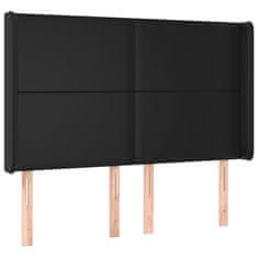 Greatstore Čelo postele s LED černé 147 x 16 x 118/128 cm umělá kůže