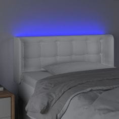 Greatstore Čelo postele s LED bílé 103 x 16 x 78/88 cm umělá kůže