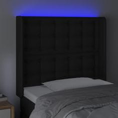 Vidaxl Čelo postele s LED černé 83 x 16 x 118/128 cm umělá kůže