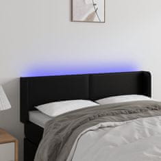 Greatstore Čelo postele s LED černé 147 x 16 x 78/88 cm umělá kůže