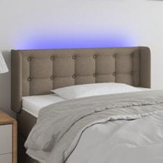 Greatstore Čelo postele s LED taupe 83 x 16 x 78/88 cm textil