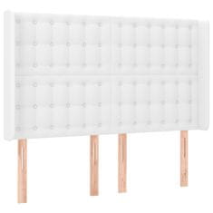 Greatstore Čelo postele s LED bílé 147 x 16 x 118/128 cm umělá kůže