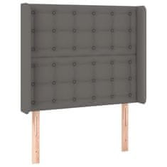 Greatstore Čelo postele s LED šedé 83 x 16 x 118/128 cm umělá kůže