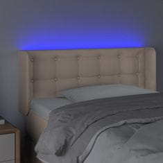 Vidaxl Čelo postele s LED cappuccino 83 x 16 x 78/88 cm umělá kůže