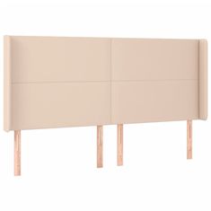 Greatstore Čelo postele s LED cappuccino 203 x 16 x 118/128 cm umělá kůže