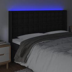 Vidaxl Čelo postele s LED černé 147 x 16 x 118/128 cm umělá kůže