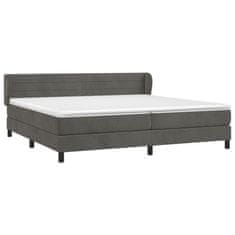 Greatstore Box spring postel s matrací tmavě šedá 200x200 cm samet