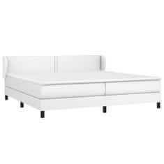 Vidaxl Box spring postel s matrací bílá 200x200 cm umělá kůže