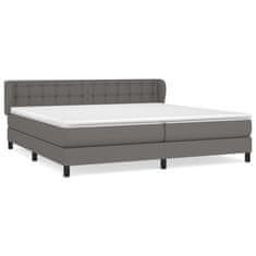 Greatstore Box spring postel s matrací šedá 200x200 cm umělá kůže