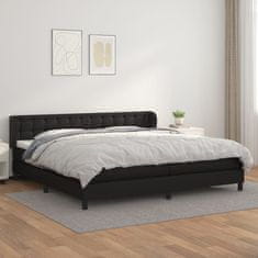 Greatstore Box spring postel s matrací černá 200x200 cm umělá kůže